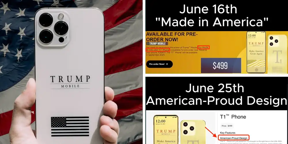 Trump Mobile discreetly drops “made in the USA” claims from website days after launch