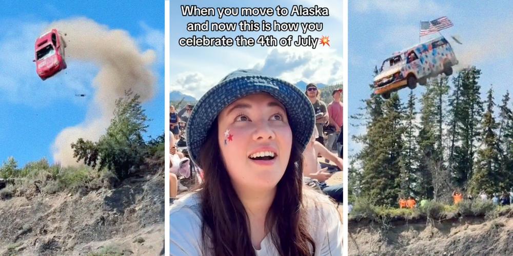 Alaskan town launches cars off a cliff in lieu of fireworks for the 4th of July: “I’ve been celebrating wrong this whole time”