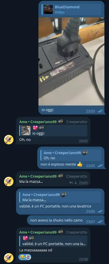 “una cosa illegale” (schuko fuori posto)