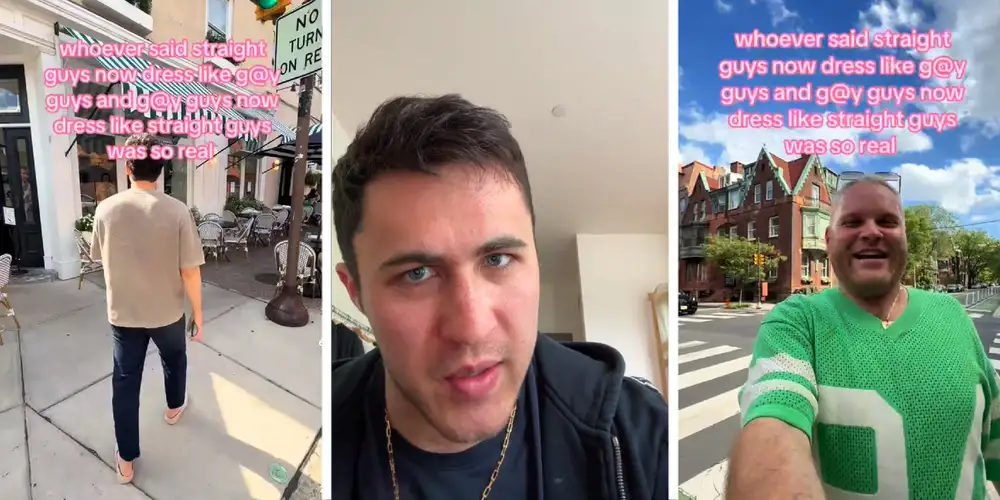 Straight men are dressing “gay chic” and gay men are dressing “macho,” according to TikTok