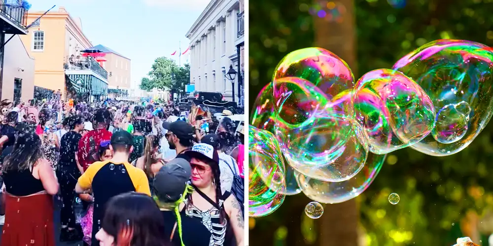 New Orleans has full-on bubble protest to defend bar after “some rich dude” complains bubble machine is messing with his Porsche