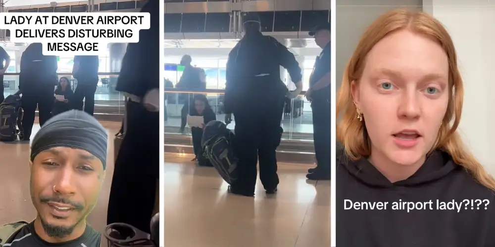The “Denver airport lady” is going viral after making a chilling prediction