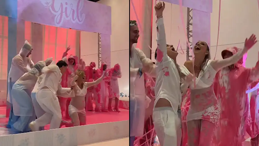 Pregnant influencer’s explosive gender reveal puts life at risk after slime sends her falling