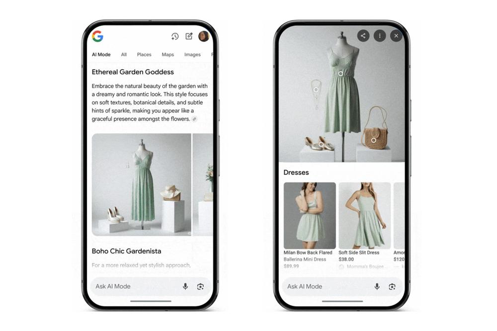 Google AI Mode will generate fake clothes to help you buy real ones