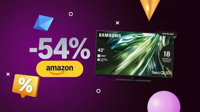 Smart TV Samsung 43'' Neo QLED 4K: -54% su Amazon e prezzo più basso di sempre