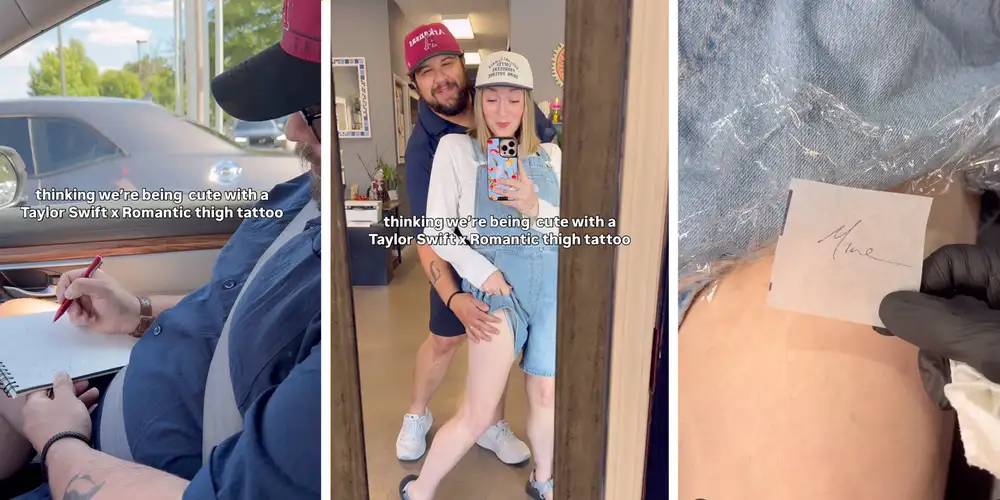 Woman gets Taylor Swift tattoo in husband’s handwriting. Then she takes a closer look at it after leaving the shop