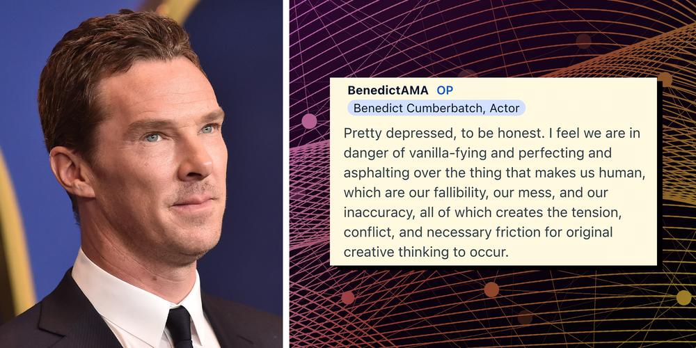Benedict Cumberbatch got real about AI in a Reddit AMA: “Our appetites are being overrun by the plentitude”