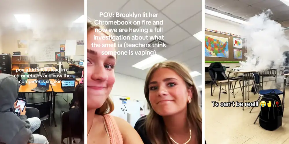 “Low GPA Activity” meme turns into school trend of kids setting their Chromebooks on fire