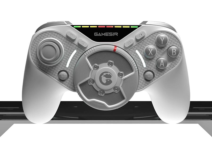 GameSir put a tiny force feedback steering wheel on its new Swift Drive controller