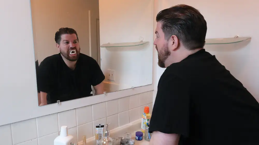 Proactive Man Starts Working On Dracula Impression Early So It Ready For Halloween