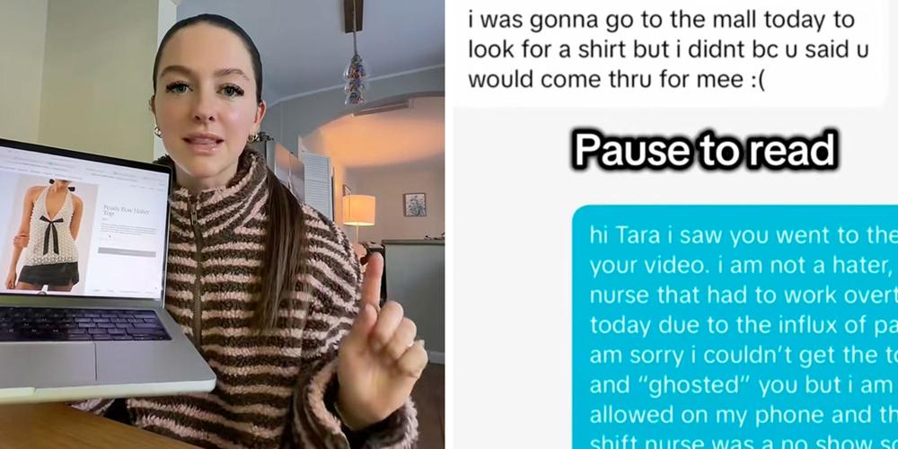 “Such a cruel response”: Influencer blasts “hater” nurse for not giving her a shirt to complete her last-minute outfit, and it turns into a whole thing