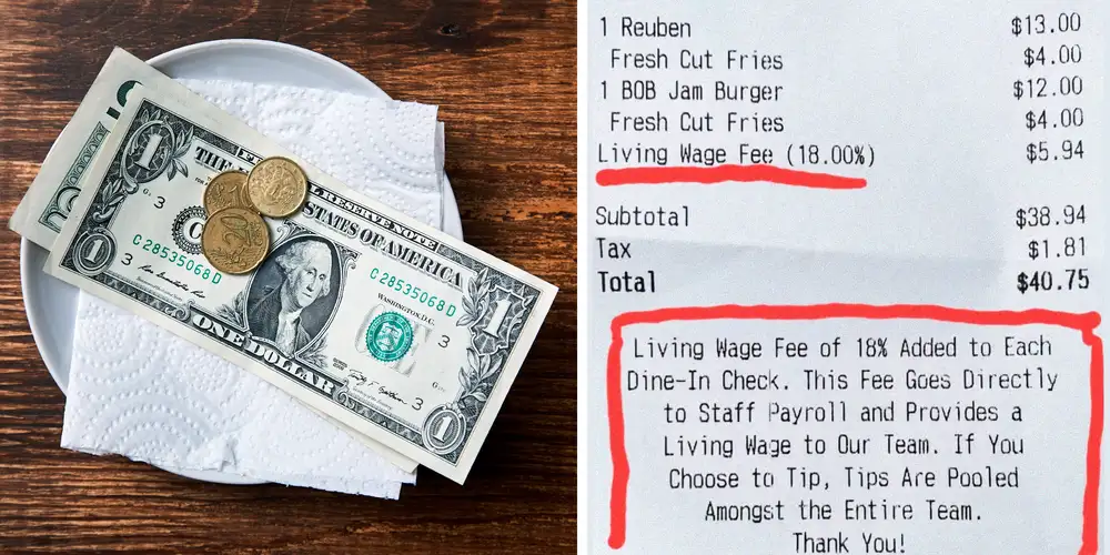 “A hidden fee that takes people by surprise”: Restaurant’s “Living Wage Fee” sparks heated opinions online: