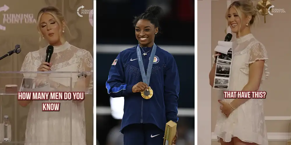 “So rent free or…?”: Riley Gaines makes pregnancy announcement about Simone Biles