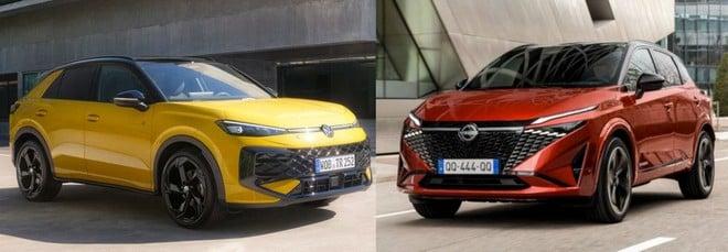 Nuova Volkswagen T-Roc vs Nissan Qashqai, sfida tra SUV: confronto, motori e prezzi