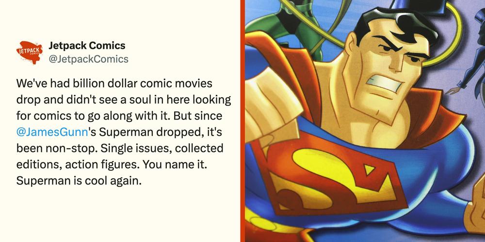 “Constantly restocking them in big numbers”: Comic store says Superman comics are suddenly cool again
