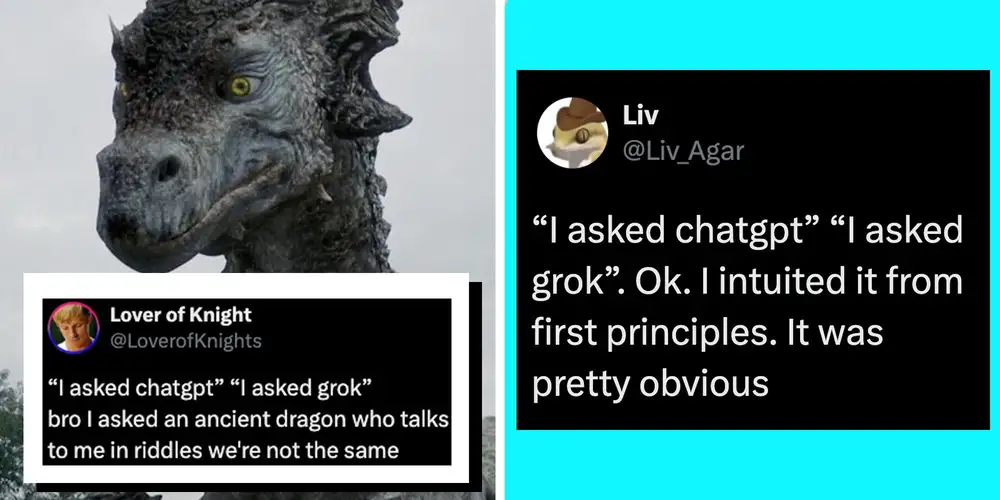 “I asked ChatGPT” “I asked Grok” memes say no thanks to AI, yes to your ex’s mom
