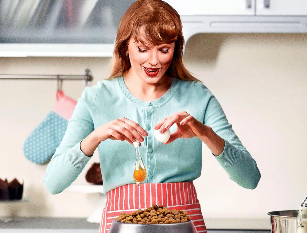 Taylor Swift Spoils Travis Kelce For Anniversary By Cracking Egg Over His Kibble