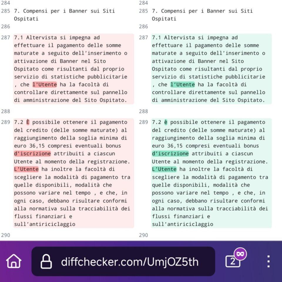 altervistiaci termini aggiornati con lo spacc