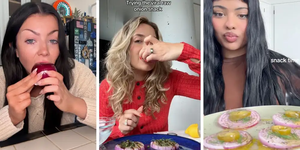 People on TikTok are eating raw onions and arguing over who did it first