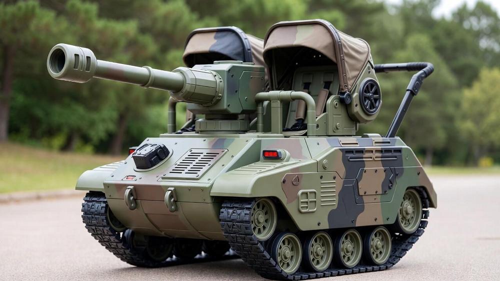 “Dobbiamo preparare i nostri bimbi al futuro”, azienda lancia il passeggino armato