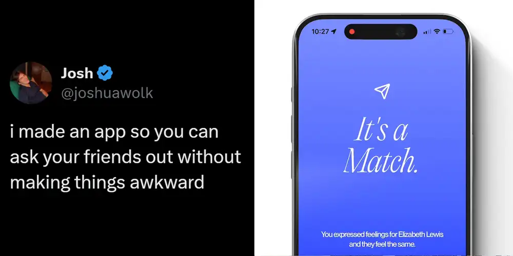 This guy made an app that lets you shoot your shot with a friend without embarrassing yourself
