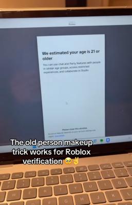 Roblox users are tricking the age verification process with “old people makeup”