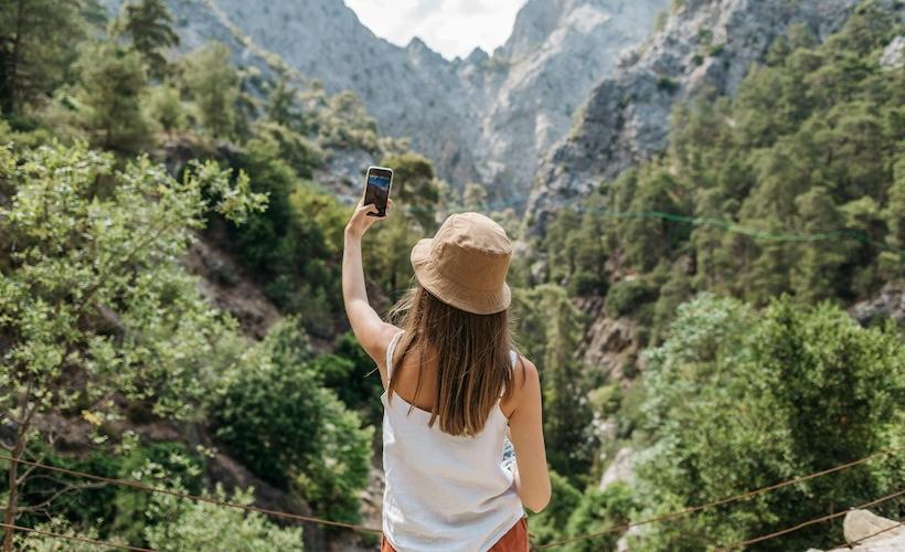 Woman on Hike Awed by Nature’s Bountiful Lock Screen Options