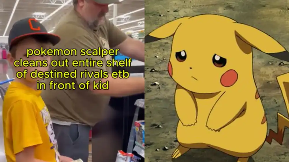 Internet furious after Pokemon card scalper clears out entire shelf in front of kid