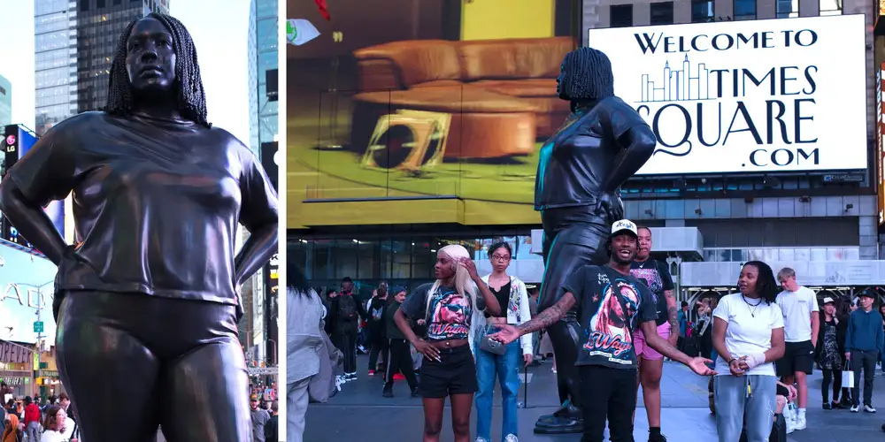 People are melting down over this statue of a Black woman in Times Square
