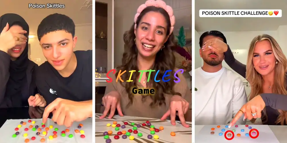 What is the viral “poison Skittles” game and how do you play it?
