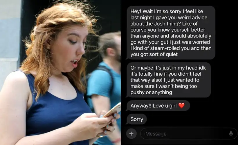 Embarrassing! Gap Between Two Texts Shows Friend Was Clearly Overthinking