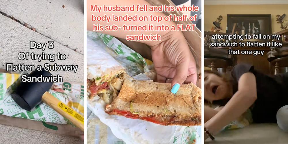 “Became 2-dimensional”: Man falls onto his Subway sandwich and completely flattens it. Now, people are trying to recreate the viral flat sandwich on social media
