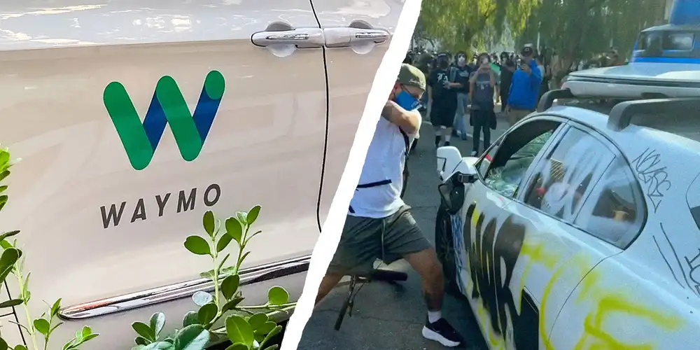 Calling a Waymo just to set it on fire became the bit during the LA immigration protests
