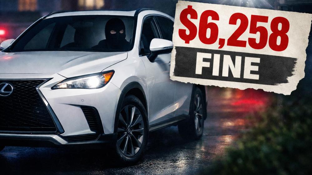 Couple fined $6,000 after car thief who stole their Lexus wasn’t wearing seatbelt