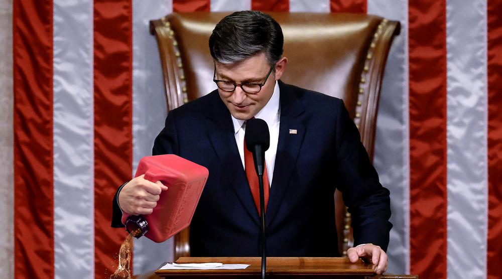 ‘The House Will Take A Short Recess,’ Declares Mike Johnson Dousing Capitol In Gasoline