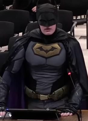 Man dressed as Batman implores Santa Clara City Council not to assist ICE during Super Bowl: “Traitors to each and every individual you serve”