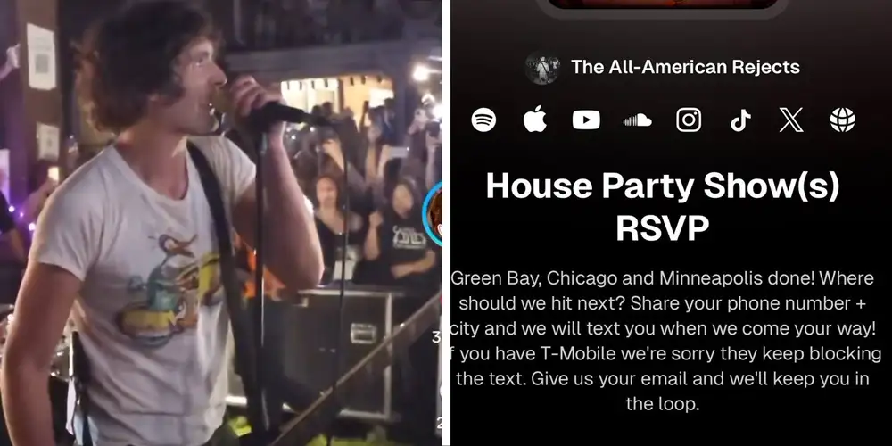 The All-American Rejects are playing millennial house parties this summer