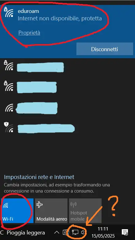 stranzananza wifi sul windoze cablato
