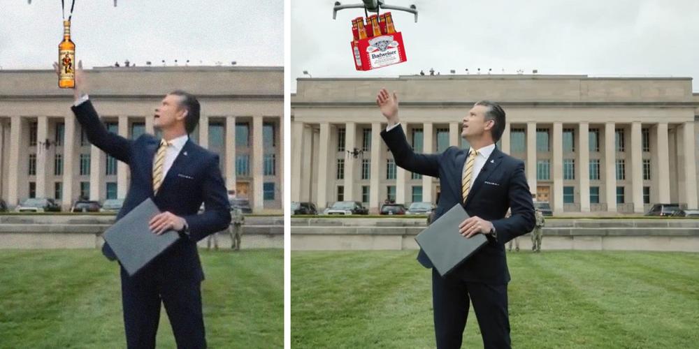 “Thank you, President Trump, for the laughs”: Pete Hegseth’s military drone video bombs, gets memed online