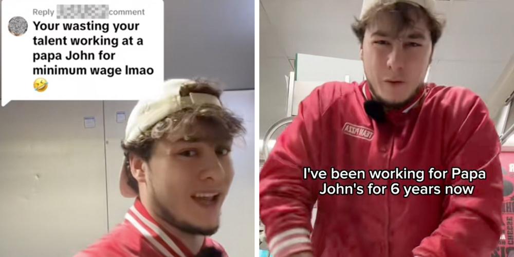 “He’s a doughtivational speaker”: Papa John’s worker shuts down critic who mocked his job