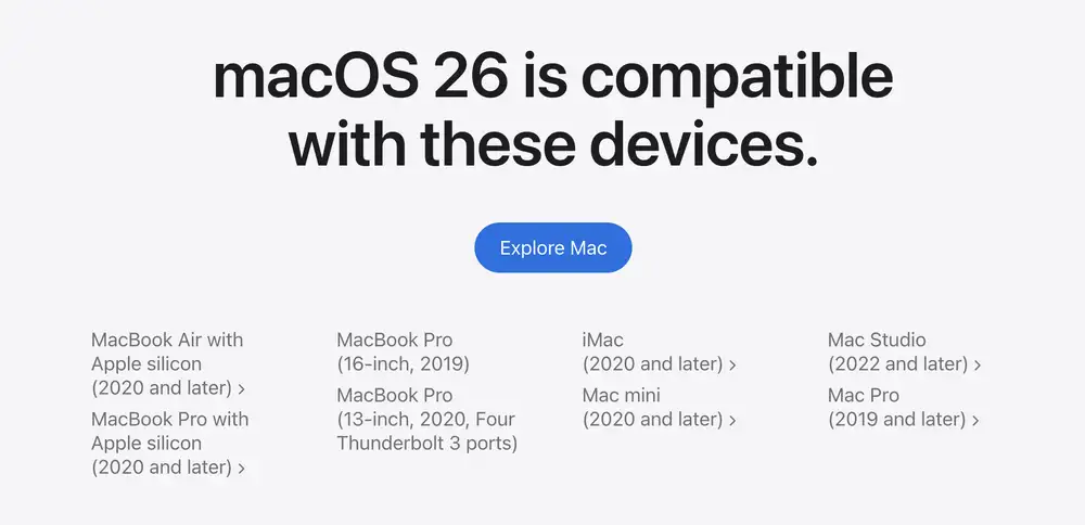macOS Tahoe signals that the end is near for Intel Macs, dumping all but four models