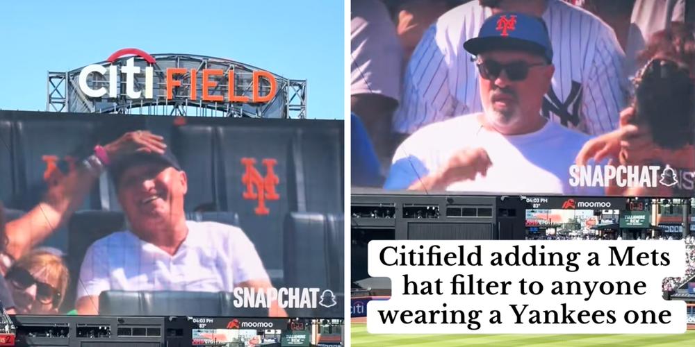 “As a Yankees fan, this is hilarious”: Citi Field pranks Yankees fans by using AI filter forcing them to wear Mets hats