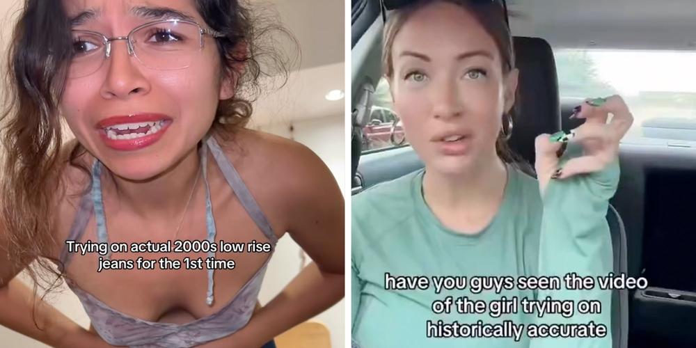 “Darling, those are high-rise”: Woman tries on “historically accurate” 2000s low-rise jeans and millennials are howling in disbelief