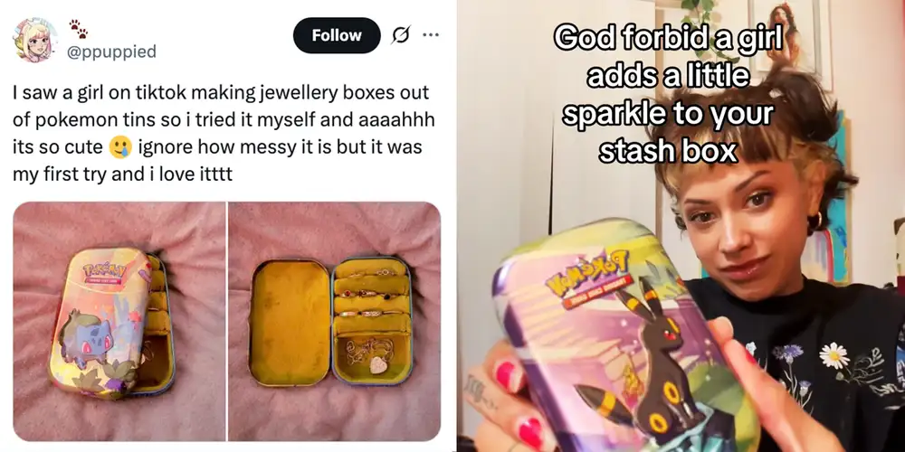 Kids are repurposing Pokémon tins into cute lil DIY jewelry boxes. Here’s how to make one: