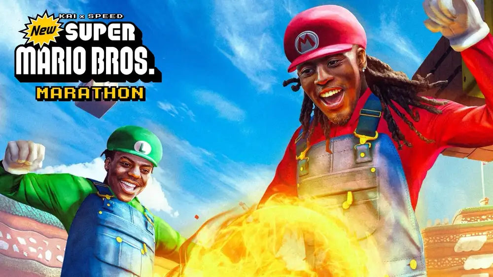 Kai Cenat and IShowSpeed team up for Super Mario Bros marathon stream