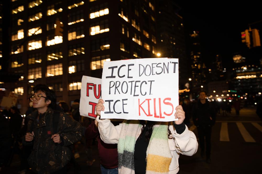 Scenes from the anti-ICE march in New York City