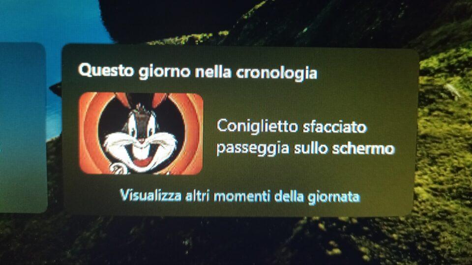 “Coniglietto sfacciato passeggia sullo schermo”