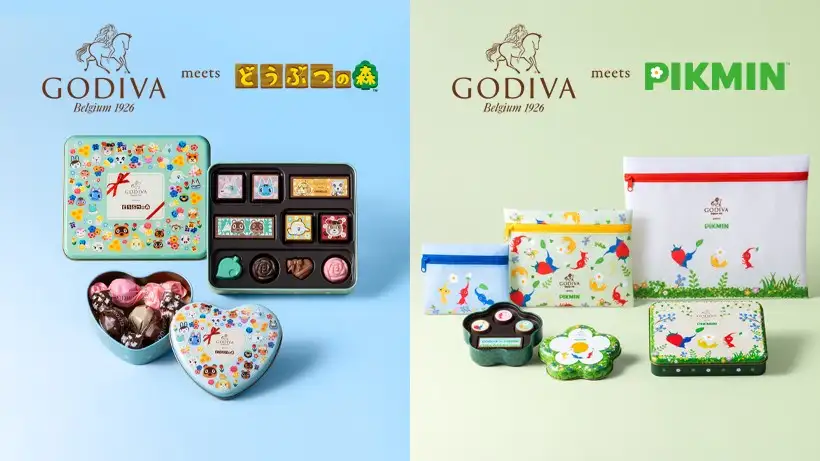 「ゴディバ meets ピクミン」「ゴディバ meets どうぶつの森」コレクションが本日発売。