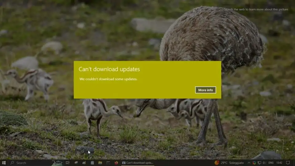windowsanza nonaggiornante quando il disco è fuso al completo