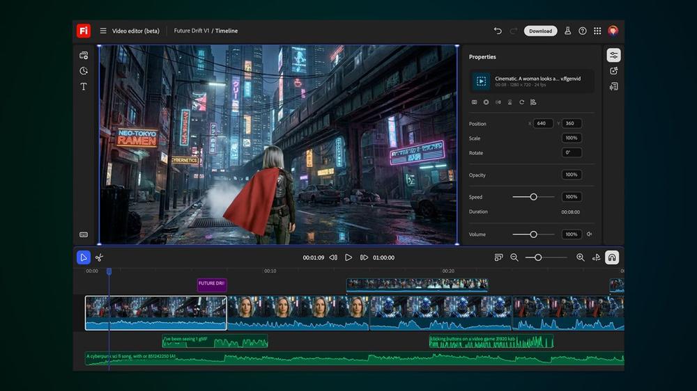 Adobe Firefly now supports prompt-based video editing, adds more third-party models